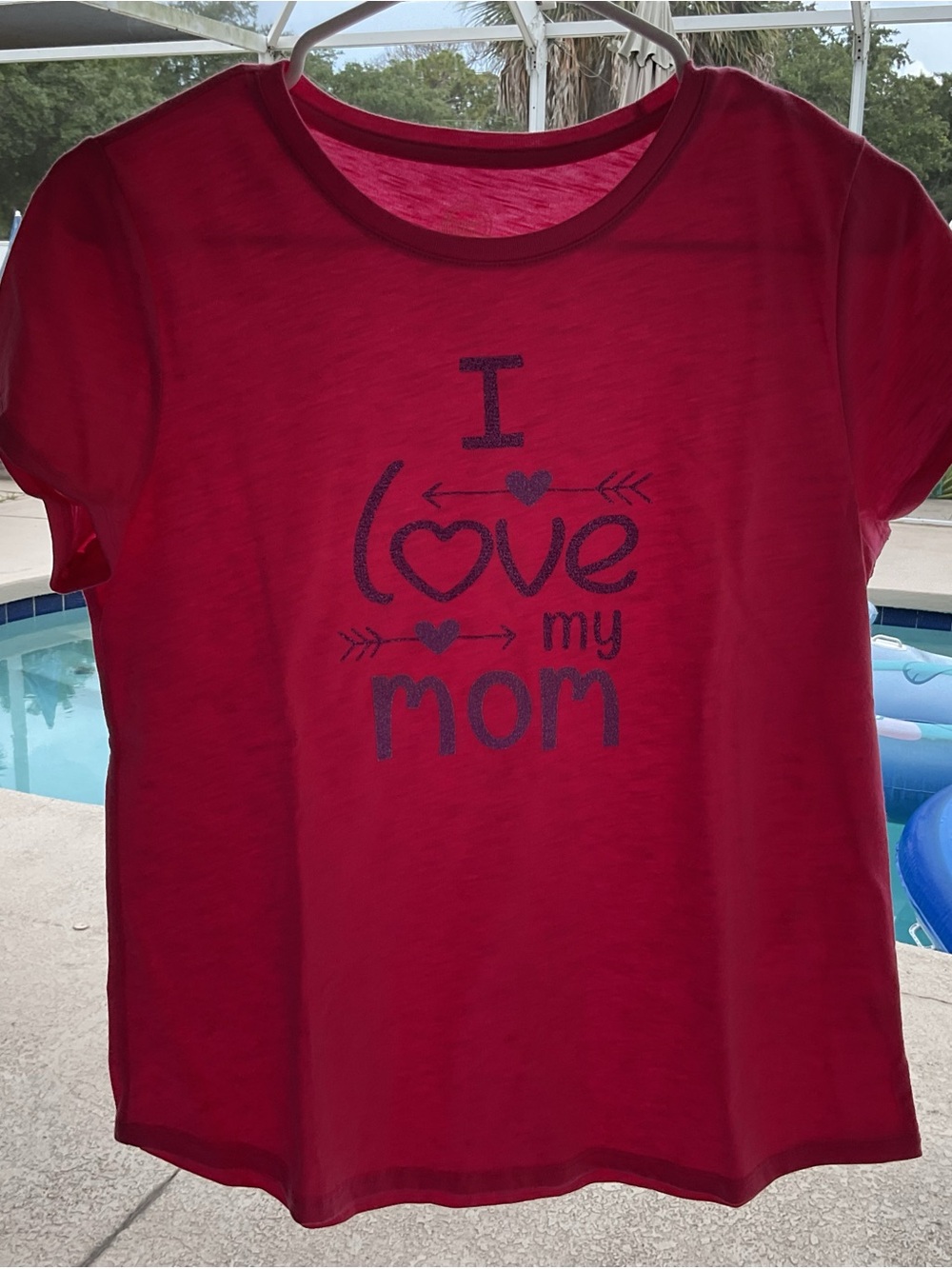 Pink Short Sleeve 'I Love My Mom' Graphic Tee
